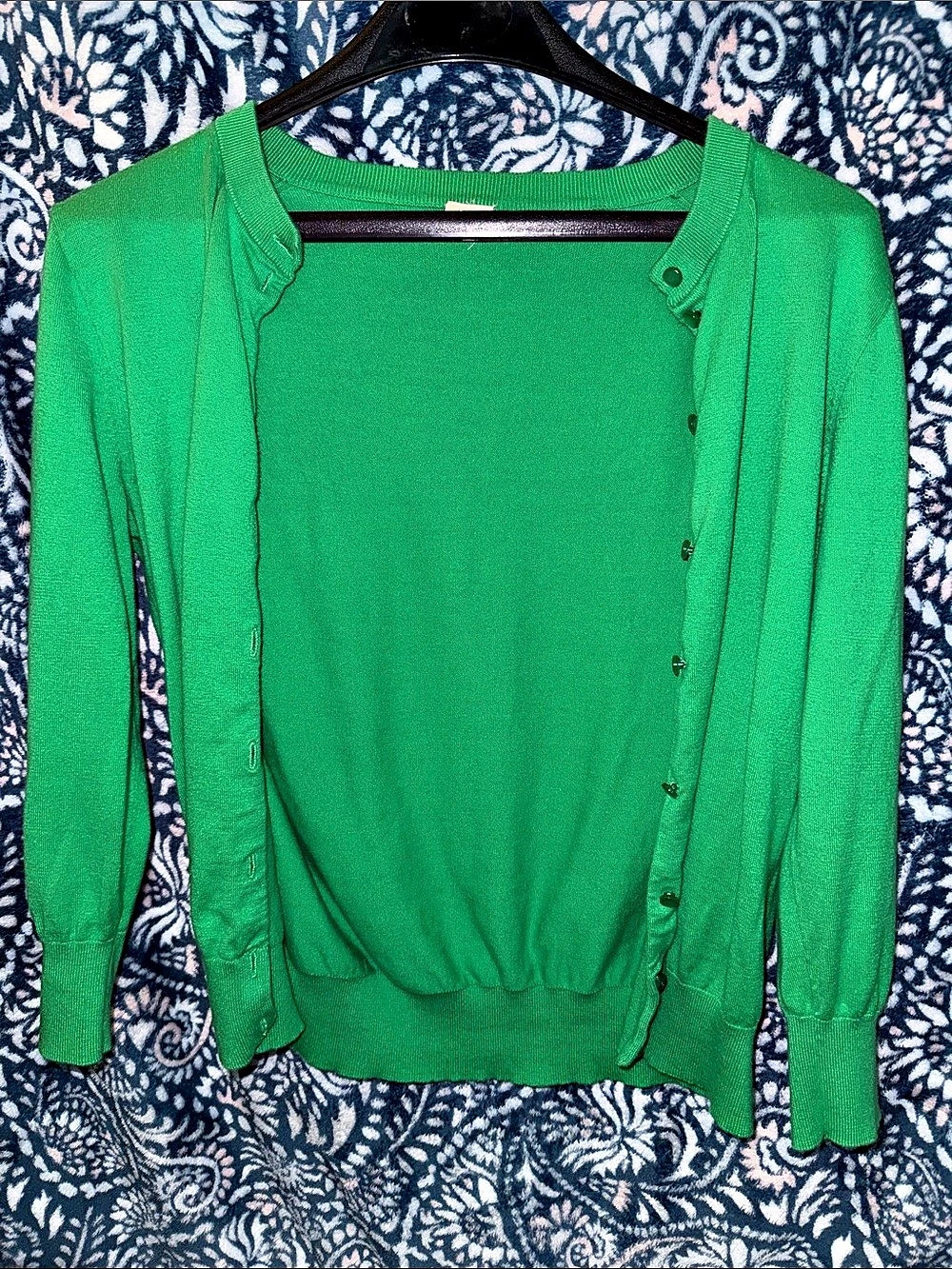 J.Crew Green Cardigan Size Medium Like New